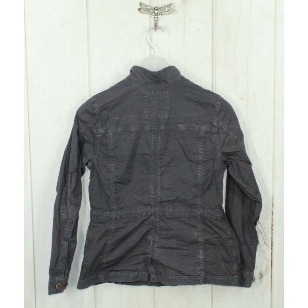 LL Bean Gray Cotton Drawstring Waist Ripstop Field Utility Jacket Size S - Picture 5 of 12